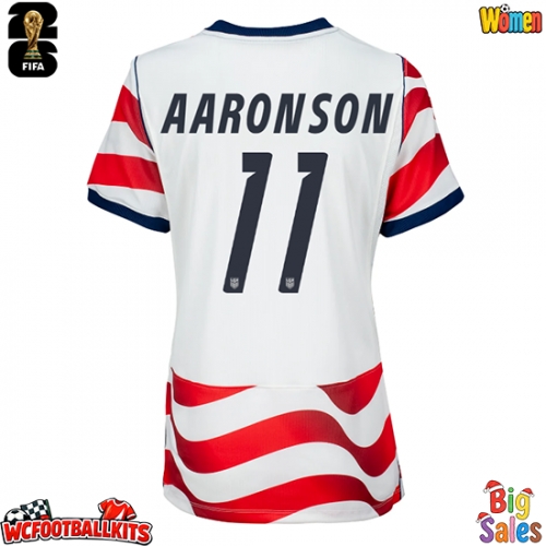 United States Brenden Aaronson #11 Replica Home Stadium Shirt for Women World Cup 2026 Short Sleeve
